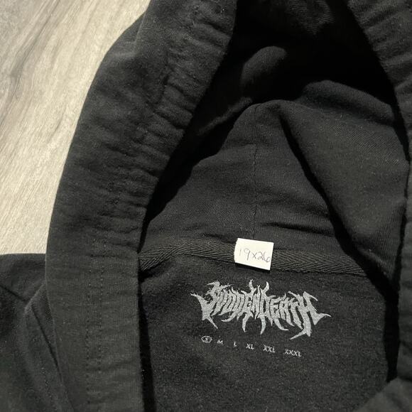 Svdden Death Hoodie Black/White Dubstep EDM The Skull Become The Ripened Worm S - Picture 5 of 5